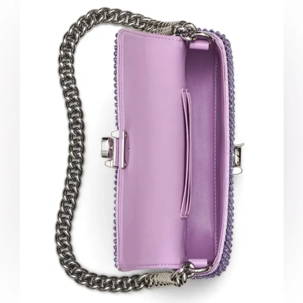🔥🔥🔥NEW Marc Jacobs The Rhinestone J Purple Shoulder Bag - Picture 7 of 16